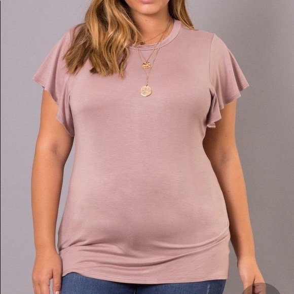 Romantic ruffle sleeve t-shirt (1x) - Picture 5 of 5